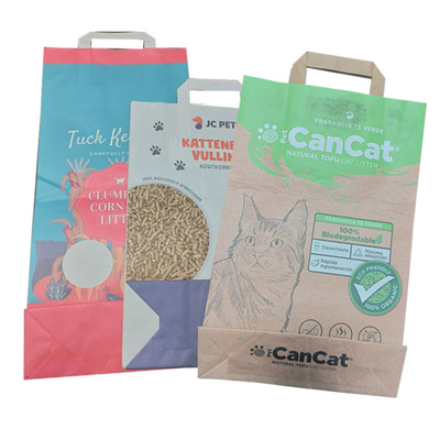 6L 10L ha saldato a caldo il tofu vuoto Cat Litter Bag Custom Printed della maniglia laterale del rinforzo