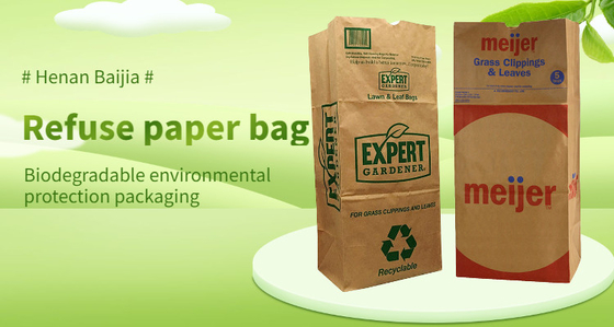 Open Top Oem ODM Lawn Paper Bags Custom Size Spessore personalizzato