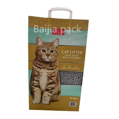Sacchetto di carta kraft per gatti imballaggio 1.5l-10l taglia stampata su misura