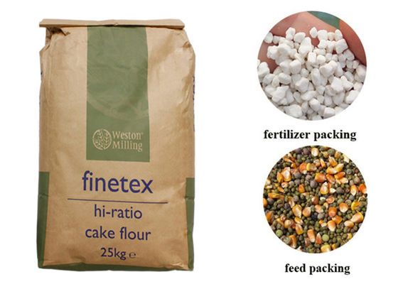 Borsa su misura della carta kraft della piega di Logo Size 1-4 per il seme dell'alimentazione animale di imballaggio