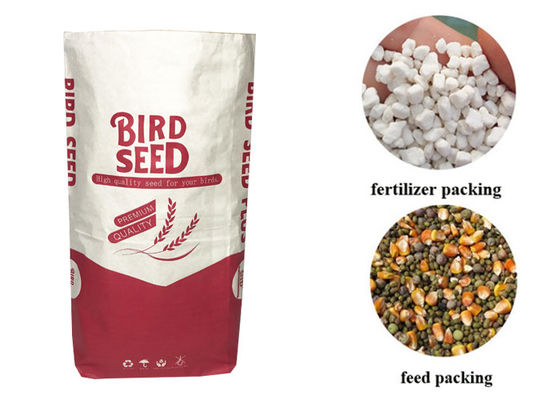 25kg Logo Paper Poultry Feed Bag su ordinazione per l'alimentazione Cat Litter Seed del cane