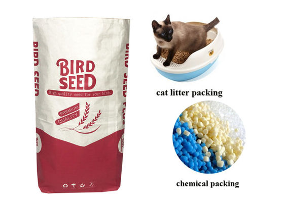 Sacco di carta inferiore Cat Litter Animal Feed Seed del cane del quadrato a prova d'umidità dell'alimentazione per l'uccello