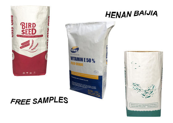 Sacco di carta kraft di Multiwall della stampa di Flexo 1-3 strati per industria alimentare