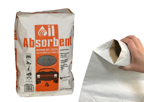 Sacchi di carta incollati chimici assorbenti 15kg 20kg di Multiwall della valvola di caduta liquida