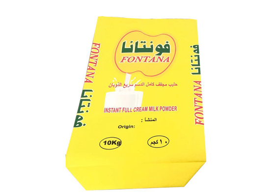 Accetta il sacco di carta industriale personalizzato 25 kg 3 strati Kraft multi parete foderato in pe