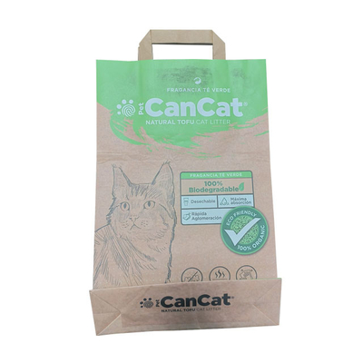 sacchi di carta di 5kg 10kg Kraft per la dimensione di Cat Little Animal Food Customized