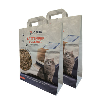 Borse d'imballaggio bianche Logo Paper Bag Firm Bottom su ordinazione di carta kraft di Brown