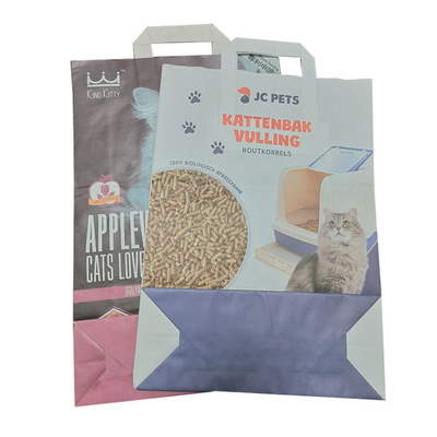 Sacchi di carta biodegradabili di Kraft per Cat Litter Packaging Custom Print