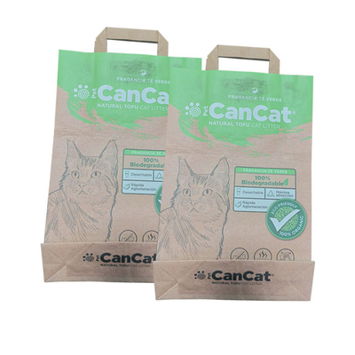 6L 10L ha saldato a caldo il tofu vuoto Cat Litter Bag Custom Printed della maniglia laterale del rinforzo