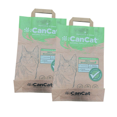 le borse d'imballaggio Cat Litter Poop Bags Heat della carta kraft di 6L 10L 12L hanno sigillato