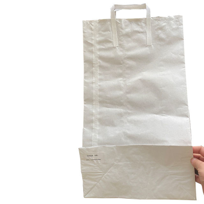 Borse d'imballaggio bianche Logo Paper Bag Firm Bottom su ordinazione di carta kraft di Brown