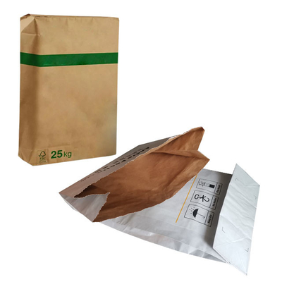 Il commestibile 3layer ha incollato i sacchi di carta 25kg Flexo di Multiwall della valvola stampato