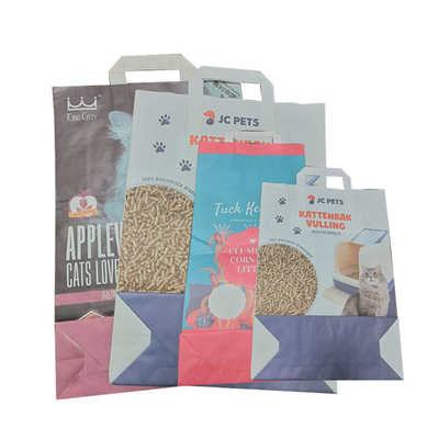 sacco di carta stampato abitudine di 5kg 10kg con il tofu vuoto Cat Litter Bag della maniglia