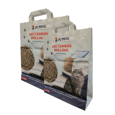sacco di carta stampato abitudine di 5kg 10kg con il tofu vuoto Cat Litter Bag della maniglia