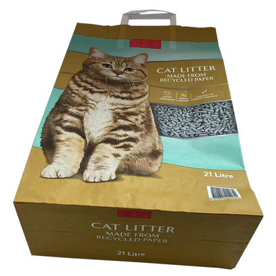 l'imballaggio della carta kraft di 6L 10L 12L insacca la carta su ordinazione Cat Litter Bags