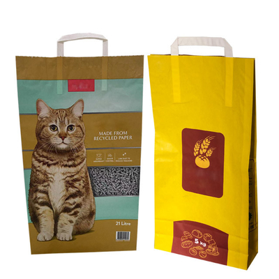 L'abitudine biodegradabile biodegradabile di carta kraft Cat Litter Bags 6L 10L ha stampato