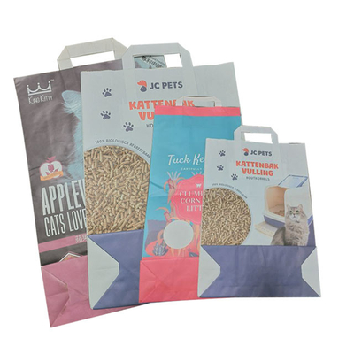 Sacchi di carta aperti di Kraft della bocca per Cat Litter Packaging