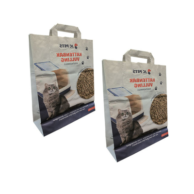 Eco 5Litres amichevole 15Ibs Cat Litter Stand Up Pouches Cat Litter Sand Packing Bag con la maniglia