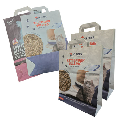 Eco 5Litres amichevole 15Ibs Cat Litter Stand Up Pouches Cat Litter Sand Packing Bag con la maniglia
