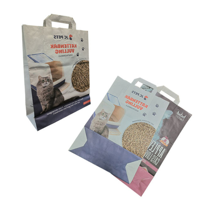 Sacchi di carta aperti di Kraft della bocca per Cat Litter Packaging