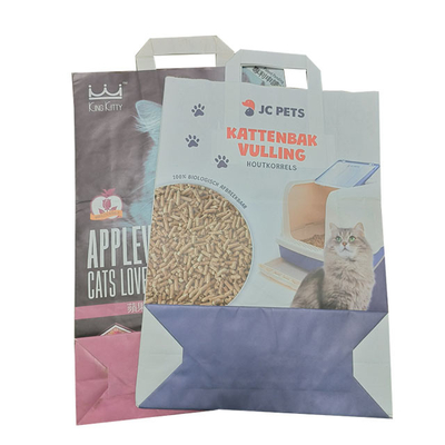 L'abitudine biodegradabile biodegradabile di carta kraft Cat Litter Bags 6L 10L ha stampato