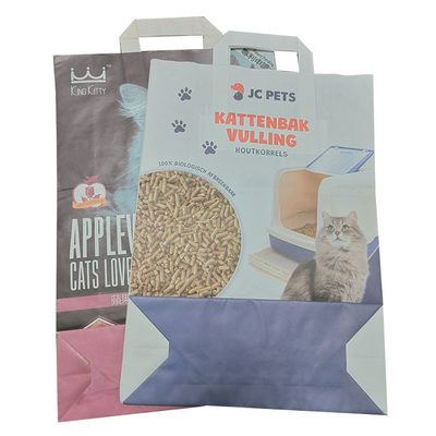 Unga strato di Cat Litter Biodegradable Kraft Bag del carbone di carta il doppio con la maniglia