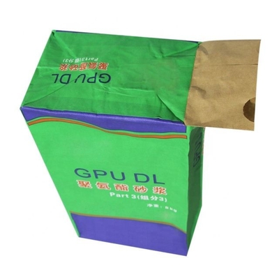 20 kg Valve Kraft Paper Bag Packaging Struttura personalizzata Forma Dimensione Acqua resistente