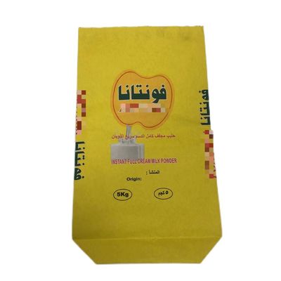 Forma personalizzata Industrial Pinch Bottom Paper Bags per latte in polvere fino a 7 colori di stampa