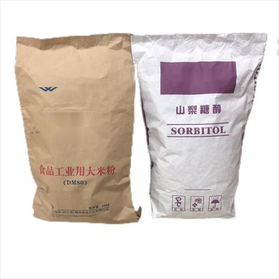 Tasse di carta industriali a pareti multiple bocca sigillamento termico 20kg 25kg 50kg