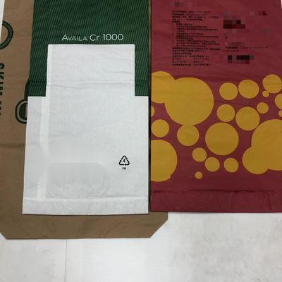 Sacchetti di carta sigillati a calore bianchi o marroni di spessore personalizzato Sacchetti di carta kraft multipareti