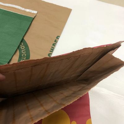 Borsa di carta per sigillo termico con logo personalizzato Borsa di carta multipareti marrone bianco