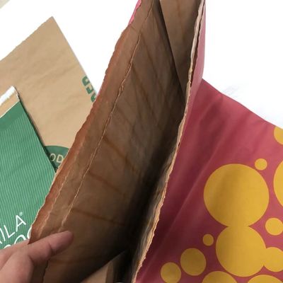 Tasse di carta stampate su misura con pareti multiple Kraft Bag con PE incorporato