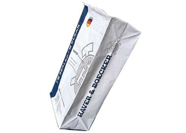 Sacchi di carta del fondo piatto dei sacchi di carta di Multiwall Kraft di 3 strati con la fodera del PE dentro