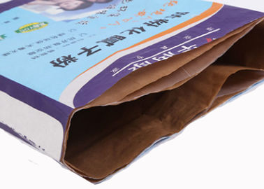 I sacchi di carta 3 di Multiwall Kraft della stampa di Flexo maneggiano 20kg 40kg Mouldproof a prova d'umidità