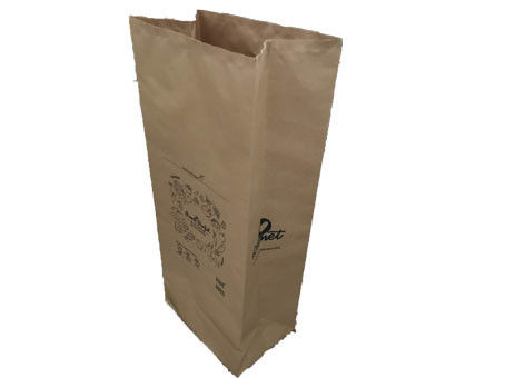 Borsa biodegradabile dello spreco di iarda della carta della piega 25kg di Brown 2
