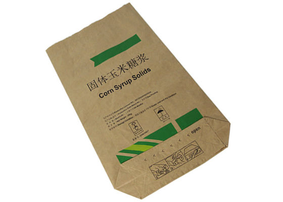 25kg che imballa la multi borsa della carta kraft della parete per il fondo materiale chimico del quadrato