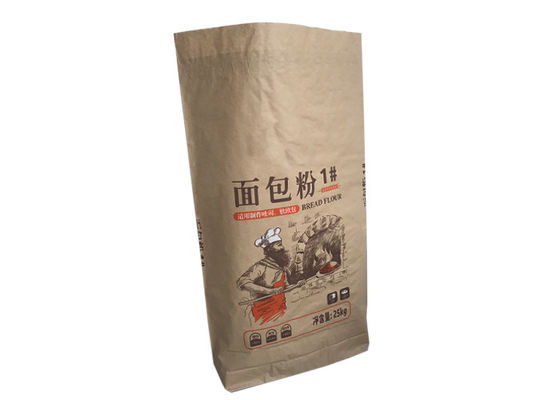 Accetti la borsa su ordinazione di carta kraft di 2ply 3ply Brown per l'imballaggio del cereale di farina