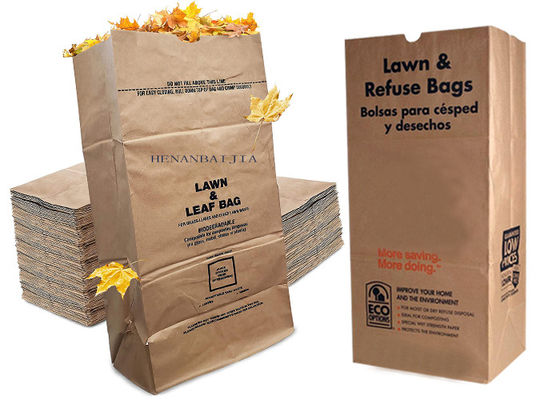 borse di rifiuti biodegradabili della cucina dell'immondizia dei sacchi di carta di 120g Multiwall Kraft