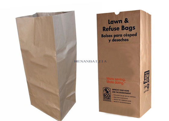 Grande prato inglese di carta di Brown 4ply e borse bagnate allineate dei rifiuti di carta straccia delle borse della foglia poli