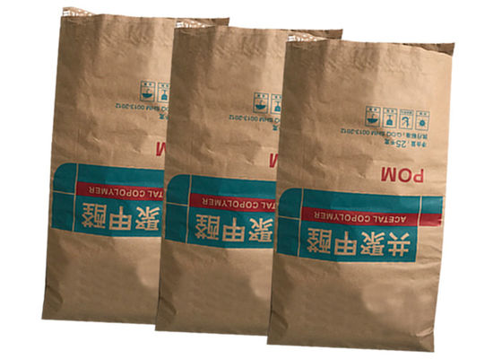 Protezione dell'umidità dei sacchi di carta 10kg 25kg 50kg di Multiwall Kraft della farina di frumento