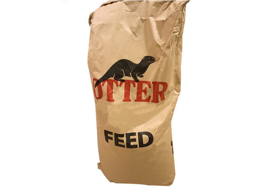 Sacchi di carta su ordinazione di logo 25kg Multiwall Kraft per la farina di pesce dell'alimentazione animale di imballaggio