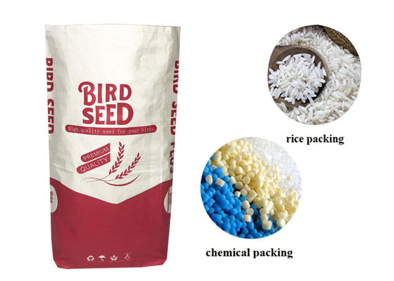 Sacchi di carta di doppio strato 25kg Multiwall Kraft per Cat Litter Animal Feed Packaging