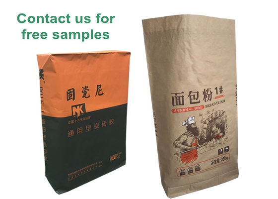 sacco della borsa della valvola di carta kraft di 25kg 20kg 50kg Multiwall per l'imballaggio del materiale della polvere