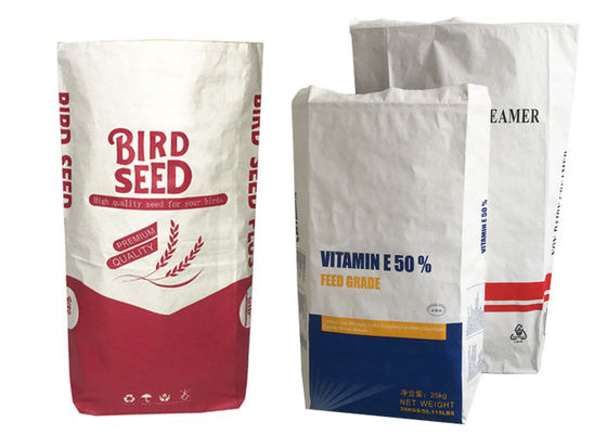 Sacchi di carta di Multiwall 25kgs Kraft Brown 2 strati/3 strati