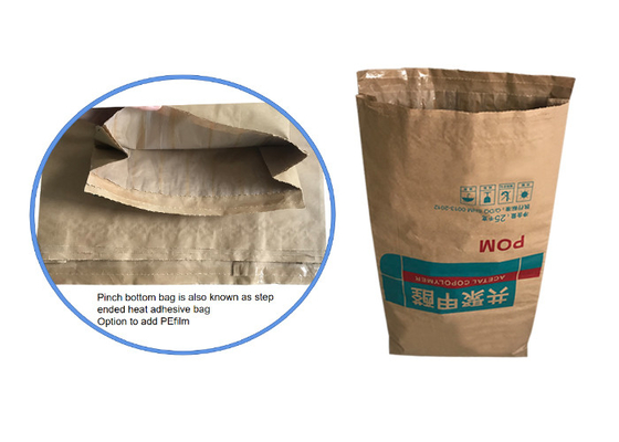 I sacchi di carta d'imballaggio incollati hanno personalizzato i prodotti alimentari della saldatura a caldo di 3 strati 25kg 50kg