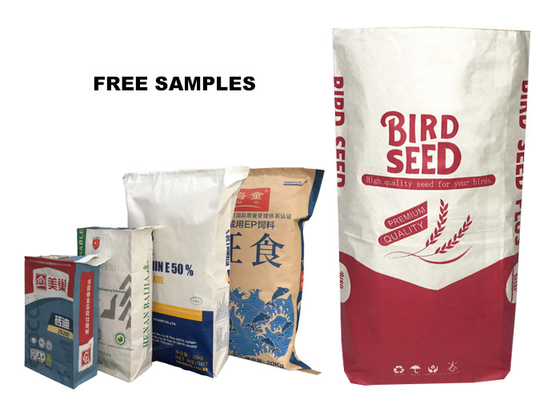 sacco della valvola della borsa stampato abitudine della carta kraft di 15kg Multiwall per il pacchetto della carta del cemento