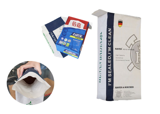 Film del PE dei sacchetti di carta a parete multipla della valvola incollata chimica di stampa di Flexo 2 strati