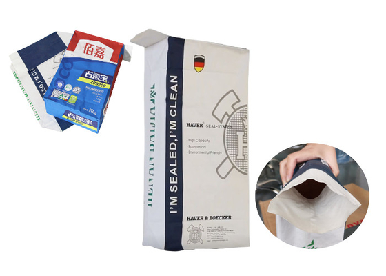 sacco della valvola della borsa stampato abitudine della carta kraft di 15kg Multiwall per il pacchetto della carta del cemento