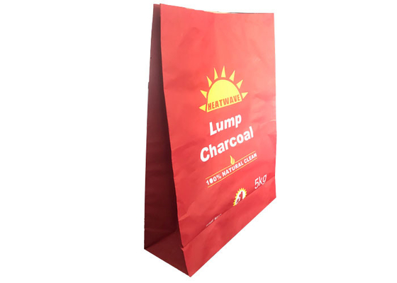 Materiale d'imballaggio della carta kraft della borsa della borsa 5kg Brown del carbone del BARBECUE della mattonella