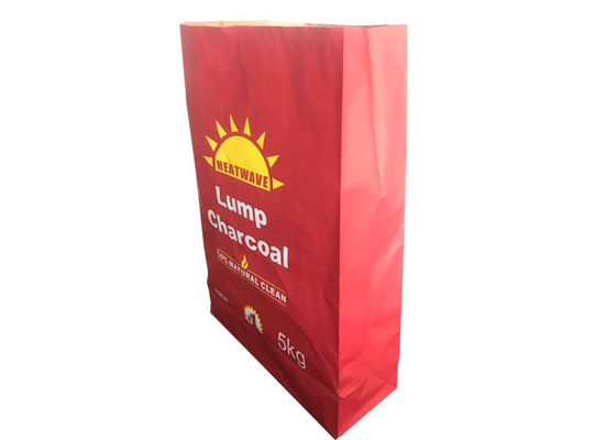 Il carbone aperto cucito dei sacchi di carta 5kg di Multiwall Kraft della bocca insacca il sacco di carta